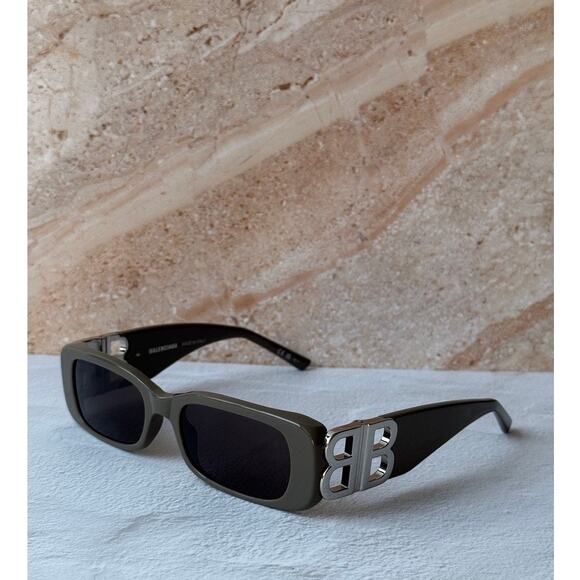 NEW Balenciaga BB0096S Dynasty Sunglasses in Grey Silver main image 6